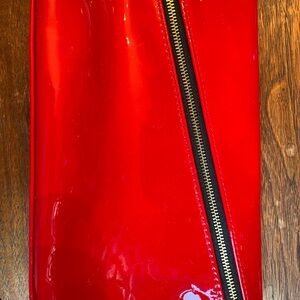 YSL Red Patent Clutch Cosmetic Bag